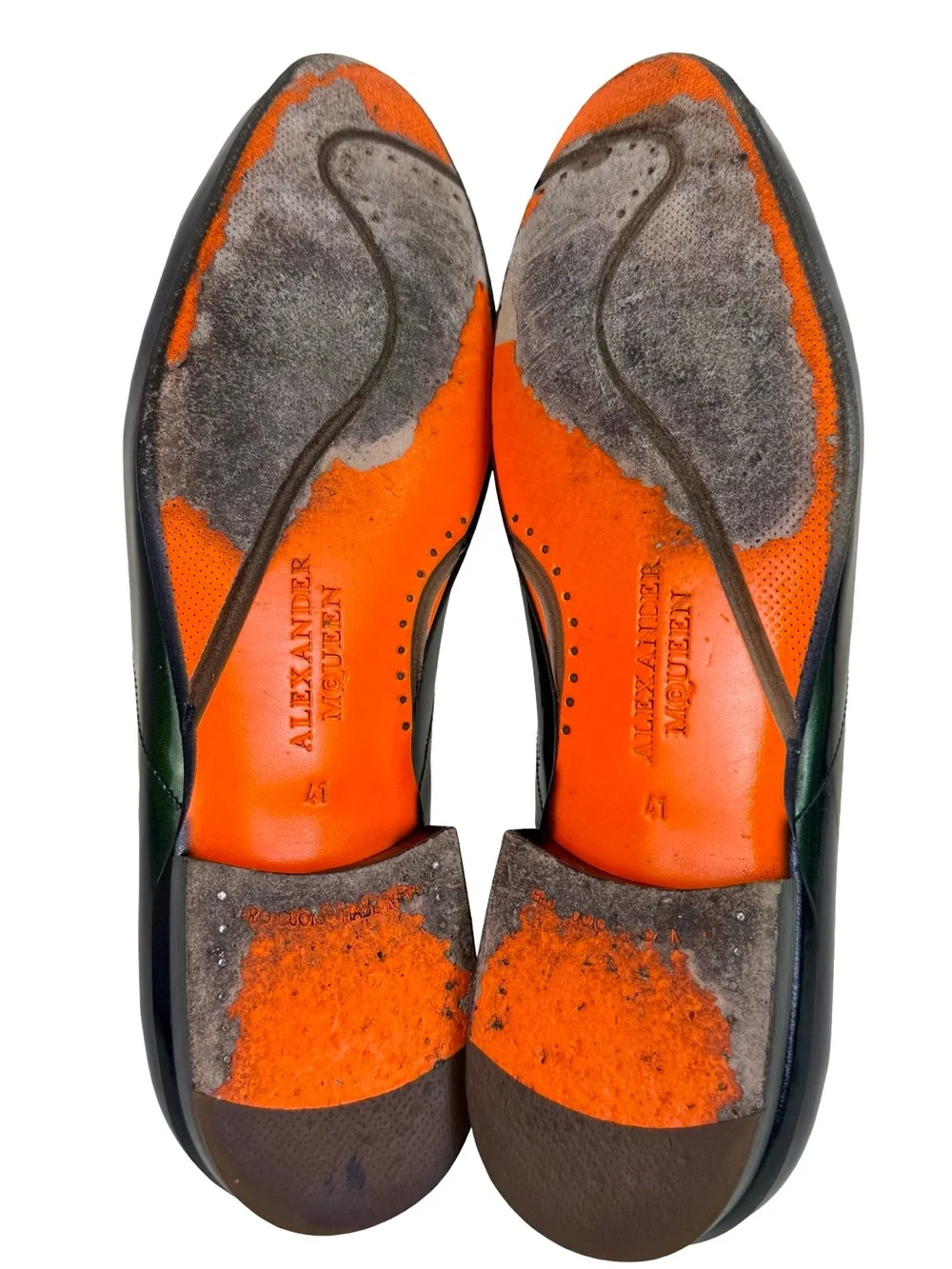 ALEXANDER MCQUEEN SLIP-ON LOAFERS IN METALLIC GREEN PATENT LEATHER